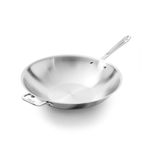 All-Clad D3 Stainless Steel 14" Wok Pan with Lid, Made in the USA