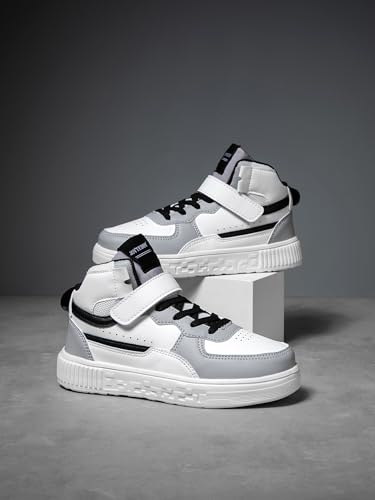 Boy Girl Board Shoes Non-Slip Outdoor Adjustable Strap Closure High Top Sneakers for Little Kids/Big Kids Age 6-12 Years3