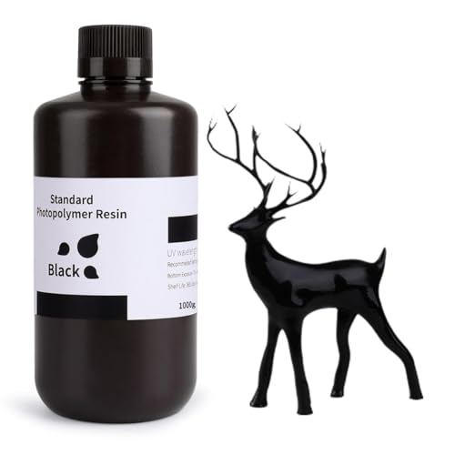 Image of ELEGOO Standard Photopolymer Resin 3D Printer Resina for MSLA 3D Printer Pure Black 1000g