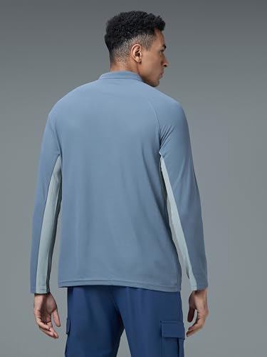 Image of TECHNOSPORT Men's Slim Fit Color Block Full Sleeve Polo T-Shirt with Matpiq, UPF50+, Techno Dry for Sports, Running & Regular Use