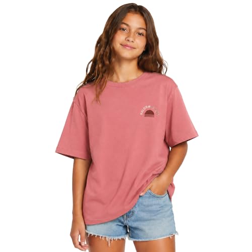 Image of Volcom Girls Shirts - Casual Crewneck Short Sleeve Graphic Tee Trendy Tops - Breathable Girls Summer Clothes