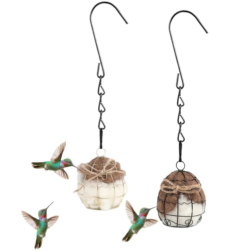 Bird Nesting Material Hummingbird Nesters Natural Alpaca Wool Material for Wild Birds Design for Bird Lover Gifts Nesting Balls for Wild Birds Refillable Outdoor Birds Nesting Station