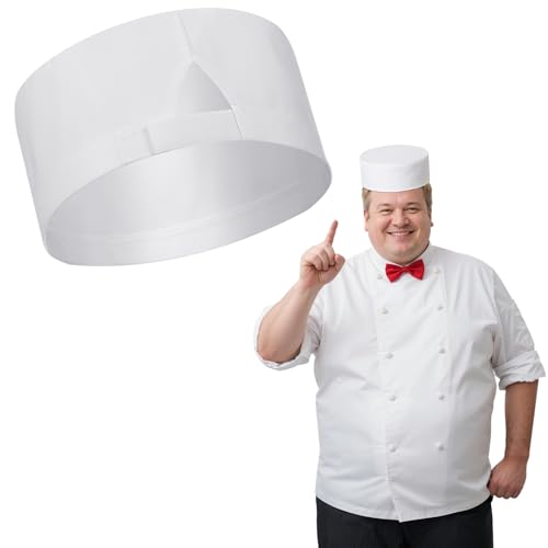 Adjustable Extra Plus Large Unisex Chef Hat, White Chefs Hat with Breathable Mesh Top for Men and Women
