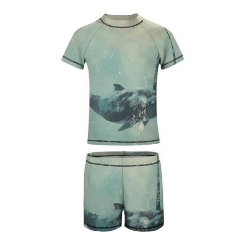 Whale Narwhal SharkChildren's Casual Swimsuit Set - Simple and Versatile7-9Y（120cm）4