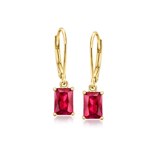 Pure Collection by Ross-Simons 1.80 ct. t.w. Lab-Grown Ruby Drop Earrings in 18kt Gold Vermeil