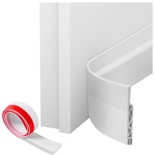 Oderra Burlete para Puerta de Entrada, 100 cm - Aislante Acústico y Térmico, Impermeable y Antiviento para Puertas Exteriores y Correderas (Blanco)