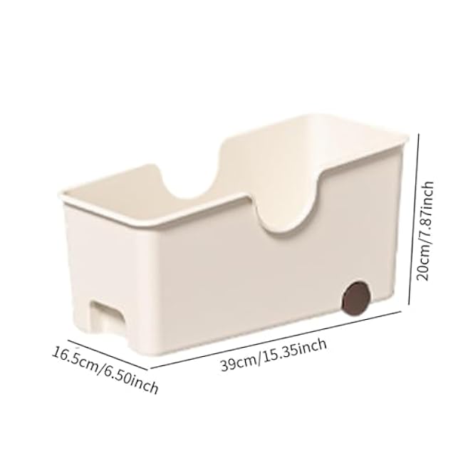 Storage Basket Storage Box with Wheels Storage Container Rolling Storage Bin for under Sink Home Office Garage Kitchen Closet, A 39x16.5x20cm