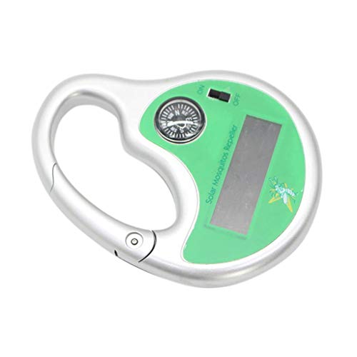 Preisvergleich Produktbild QIjinlook Schädlingsbekämpfer Mückenschutz - Elektronisch Moskito Abwehr Haken - Mücken Solar Ultraschall mit Kompass für Außen Schädlings natürliche ungiftige Mückenabwehr (Silber)