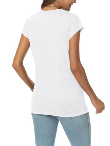 LILLUSORY V Neck T Shirts for Women Cap Sleeve Business Casual Tops Summer Cute Beach Vacation Clothes Basics Tees4