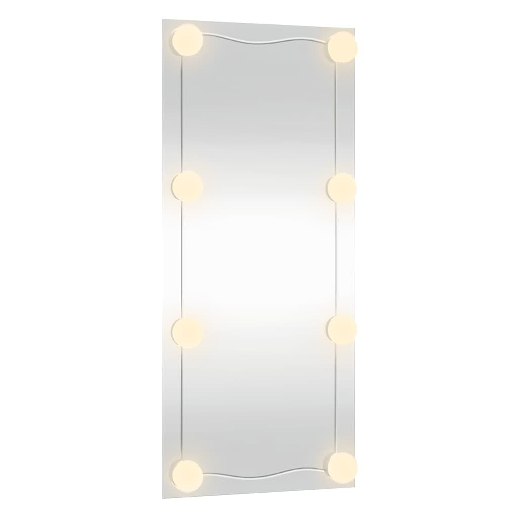 Lustro ścienne z diodami LED, 30 x 80 cm, szkło prostokątne, montaż ścienny, złącze USB, lustro do makijażu z ciepłym białym i zimnym światłem do salonu, sypialni, łazienki, korytarza