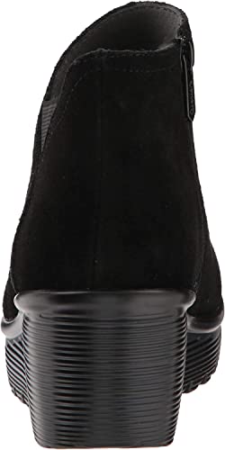 Skechers Skechers womens Parallel - Ditto Asymmetrical Collar Suede Bootie Ankle Boot, Black, 10 US