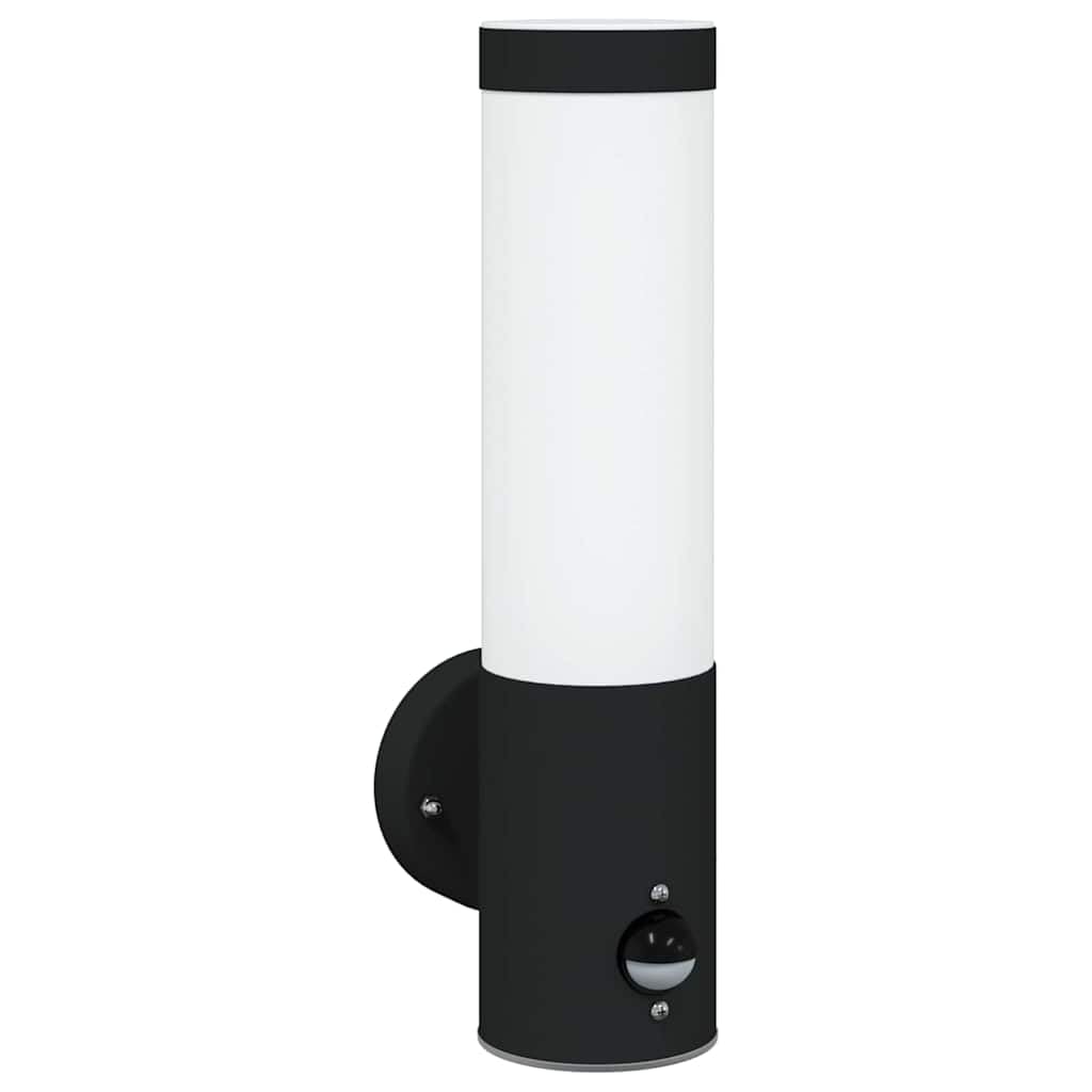 Zewnętrzna lampa ścienna 2 szt. czarna stal nierdzewna 12x8,5x29 cm IP44