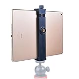 iPad Holder, Tablet Tripod Mount Adapter and Camera Shutter 6.3-9.25 inches Adjustable Vlog Clamp Compatible with iPad Mini iPad 2/3/4, Air/Air2, iPad Pro Microsoft Surface Samsung Tab A10 Fire