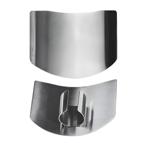 Protector de dedos de acero inoxidable | Herramienta de cocina ajustable para picar, protector de dedos para cortar verduras, frutas y carne, ideal para pepino, zanahoria, patata, cocina en casa y