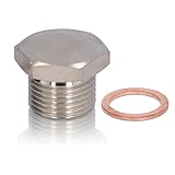 O2-Sauerstoffsensor-Sechskantstopfen, M18x1,5 Gewinde aus galvanisiertem Eisen Nut Bung O2 Spacer für Sauerstoffsensor-Sechskantstopfen, Befestigungsteile Autoteile Gewindedichtung Verstopfung