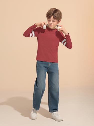 Image of Haloumoning Boys Long Sleeve Shirts Kids Crewneck T Shirts Casual Striped Tops Tees 5-14 Years