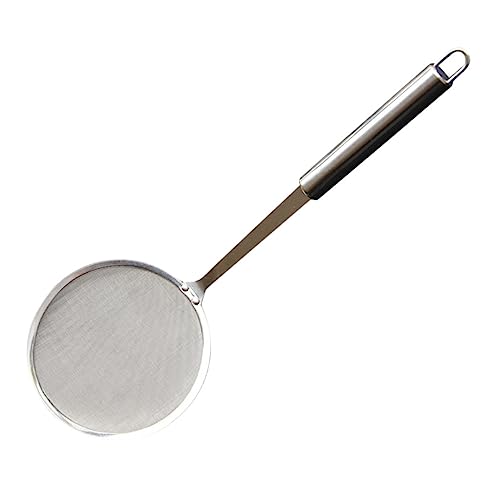 VALICLUD Colador de Cocina Acero Inoxidable con Malla Fina y Asa Espumadera para Filtro de Alimentos Calientes Herramienta Duradera para Freír y Hervir con Diseño para Colgar y de Espacio