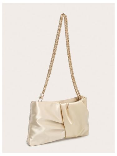 Image of GORGLITTER Women's Evening Bag Birthday Wedding Party Prom Handbag Small Dressy Formal Purse Pleated Satin Clutch