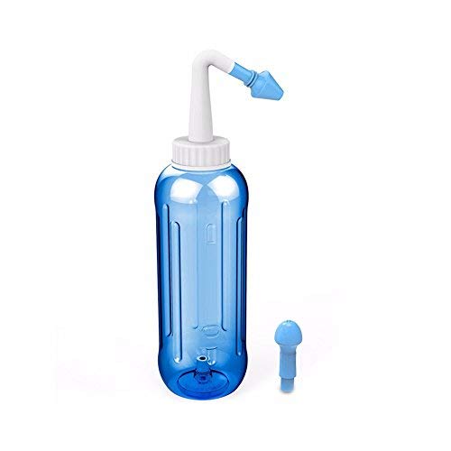 Designeez Nose Nasal Wash System Pot Sinus Allergies Relief Rinse Neti Children Adults ABS Blue Bottle 500Ml