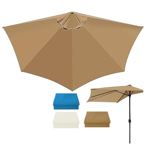 Parasol d'extérieur de remplacement 2,7 m toile polyester imperméable à 5 baleines - 2