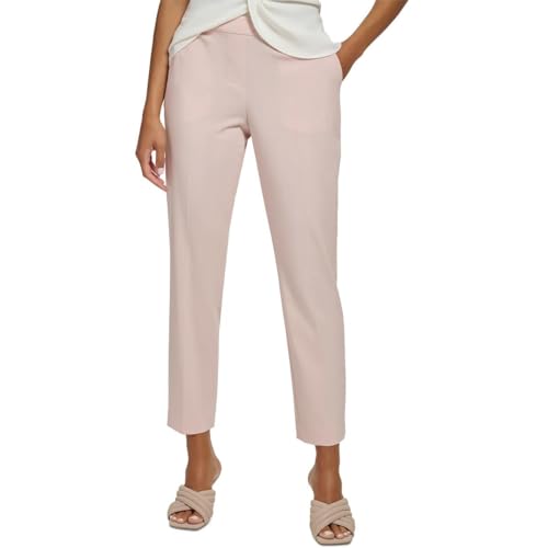 Calvin Klein Womens High Rise Business Straight Leg Pants Pink 6