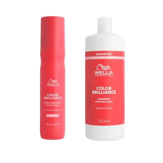 Wella Professionals Color Brilliance 2er Set – Leave-In Spray (150 ml) & Shampoo für feines Haar (1L) – Farbschutz, Pflege & Glanz für coloriertes Haar