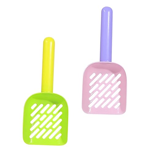 iplusmile 2個 猫砂シャベル 猫用ペット用品 ゴミ箱付き猫砂スクープ ペレットの猫砂 キャットニ 猫のおやつ 猫砂の塊 猫のおもちゃ 猫すくい エンドウ おしっこ 猫砂スクーパー Pp