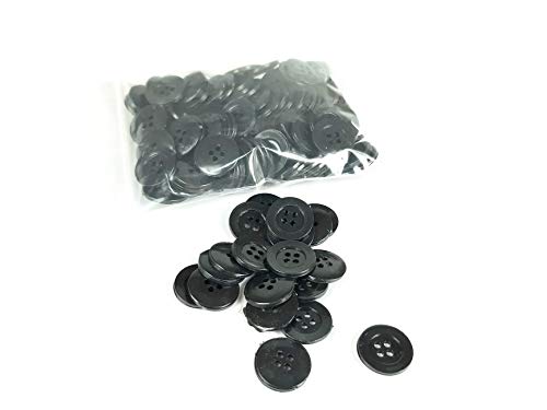 3/4" Inch Round Button (19 Mm) 150 Pcs For Sewing Garment Clothing Dress Pants Skirt Hat Accessories Scrapbooking Diy Craft - Black Color. #TOP2