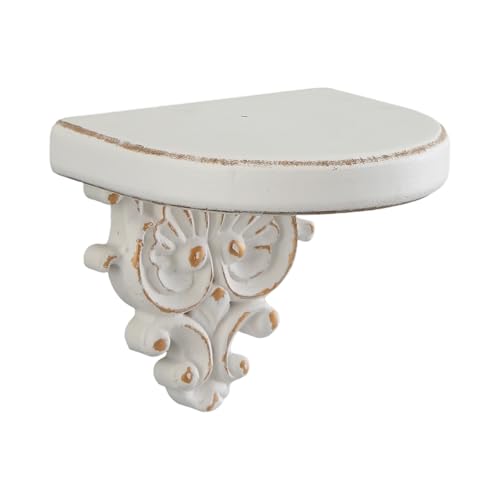 SOFE Rustic Vintage Decorative Wall Shelves, Shabby Chic White Wood Floating
