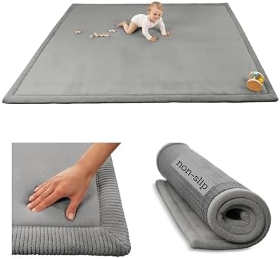 Hakuna Matte CloudSoft Baby Play Mat for Floor 60" x 80" Dark Gra...