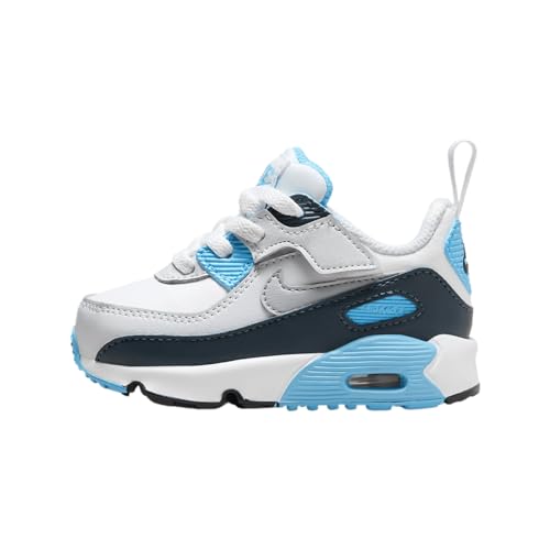 Nike Air Max 90 EasyOn Baby/Toddler Shoes (HF6359-100, Shown: White/Baltic Blue/Armory Navy/Wolf Grey) Size 3