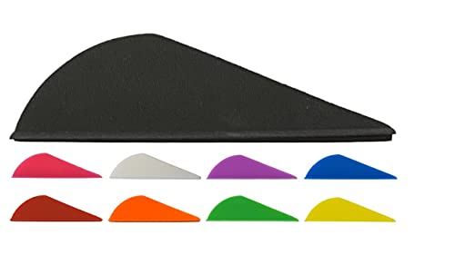 Include: 50 pezzi Arrow Vanes 5,1 cm  Fletches ad alto profilo  per caccia, 3D, tiro con l\'arco o balestre, confezione da 50 (nero)