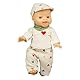Heless 1516 - Puppenkleidung Herz-Konfetti, 3-teiliges Set mit Kordhose, T-Shirt und Nickituch, für Puppen und Kuscheltiere der Größe 28-35 cm