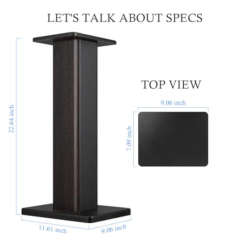 Elimavi 22.64" Universal Floor Speaker Stands Pair, 150 lb Capacity, Black by Elimavi - Image 7