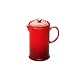 French Press Le Creuset Kaffeebereiter aus Steinzeug, 1 L, Kirschrot