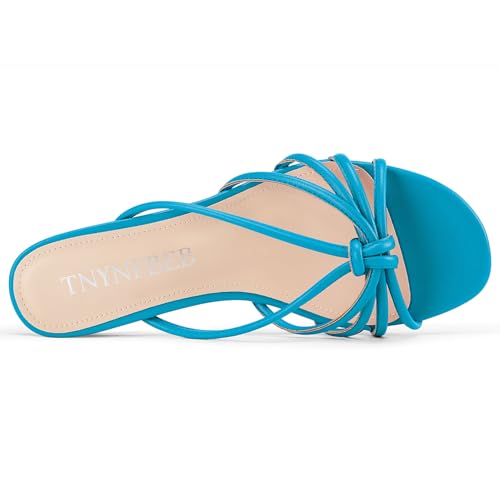 Image of TNYNFBEB Womens Sandals Mules Low Kitten Heel Open Toe Shoes Slip-on Slingback Prom Party Dress Summer 1.4 Inches Heels