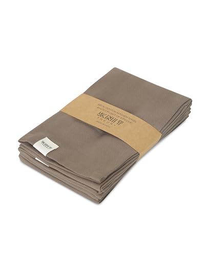 Knit Theory Cloth for Cooking | Cotton Hand Towel for Drying Dishes | 70x45 cm Tea Towels | Highly Absorbent for Cleaning & Quick Drying of Plates| Kitchen Towel (Set of 4 Pieces), KTKT012