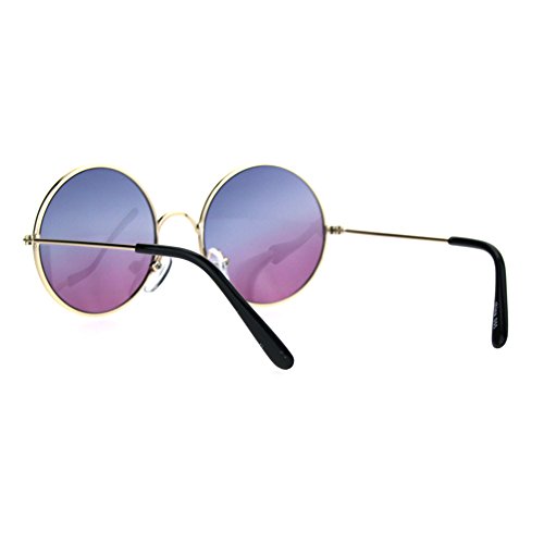 Sa106 4331419570 Kids Child Size Hippie Round Circle Lens Tie Dye Gradient Metal Sunglasses thumb #3