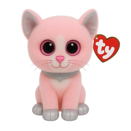 TY 2007516 Fiona Cat Beanie Boo Pink Stuffed Animal, Multicoloured, 3.1 x 2.75 x 5.51 Centimeters