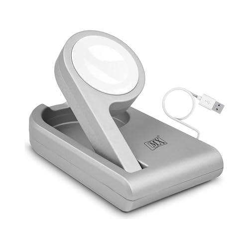 Image of MX Watch Charger with USB Dock Cable - 1 Meter | Magnetic Wireless Charging Cord | USB Charger Compatible with Apple Watch Series 1-9, SE, Ultra | Travel-Friendly (White)