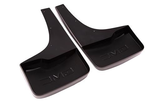 Image of GM Accessories 84124513 Rear Splash Guards in Pepperdust Metallic with GMC logo