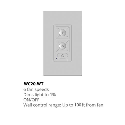 Wac Lighting WC20-WT 6-Speed Bluetooth Ceiling Fan Wall Control thumb #1