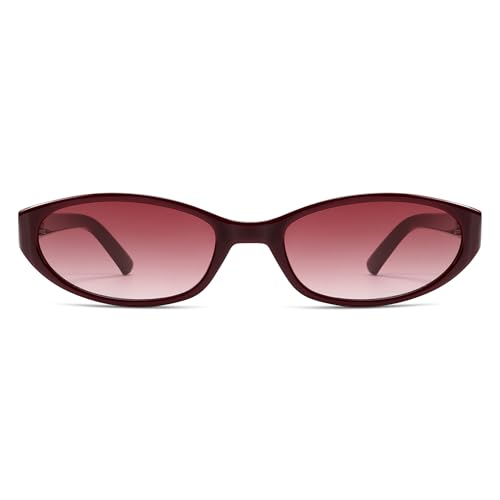 Image of Retro Oval Sunglasses Womens Mens Y2k Trendy Cateye Shades AR82299 | Narrow Round Cute Sunnies,90s 2000s Cool Skinny Frame