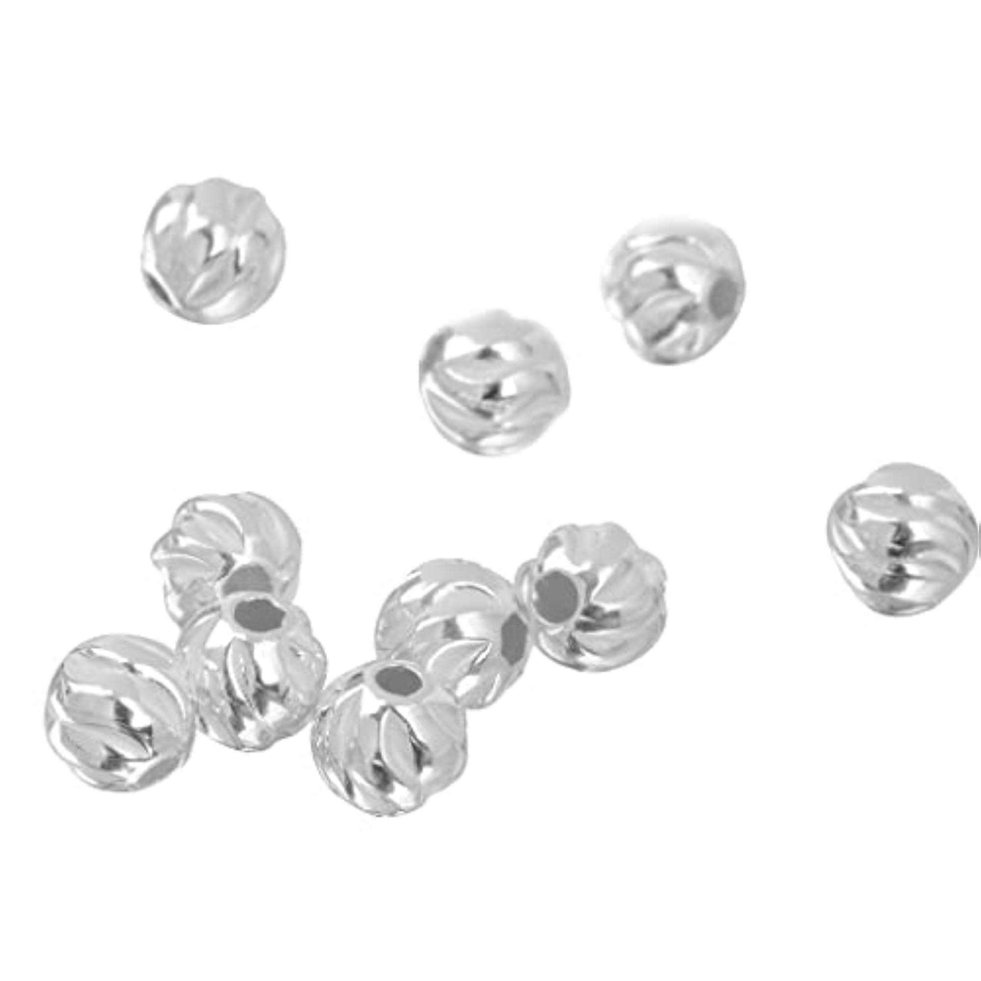 10Pcs 925 Silver Water Ripper Loose Beads for DIY Bracelets