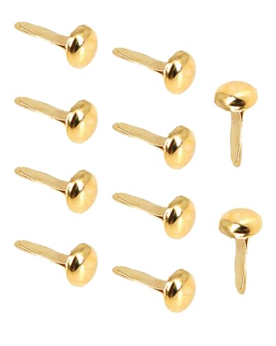 KGDUYC 100 uñas de dos patas, clips de bolsa de patrón redondo, clavos de papel de metal, clips de papel, cierres de papel metálico,clavos de manualidades de colores,8 x 14 mm mini uñas con cabeza