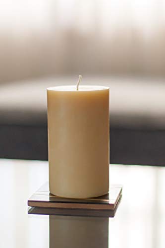 Candle Buzz Brand (3" X 5") Handmade 100% Pure Beeswax Large Round Pillar Candle 100% Cotton Wick #TOP1