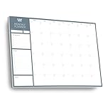 A3 Monthly Planner Desk Pad by Clear Mind Concepts® - 24 Undated Tear-Off Sheets - Thick 160gsm Paper - Monthly Desk Pad Organiser with to-Do List & Notes for Home, Office and Study