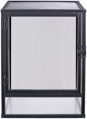 30 Gallon 18x18x24 Tall Terrarium, Aluminum Frame Gecko Tank with Hollow Polycarbonate Side Panels, Mesh Top, Locking Door for Crested Gecko Chameleon - 4
