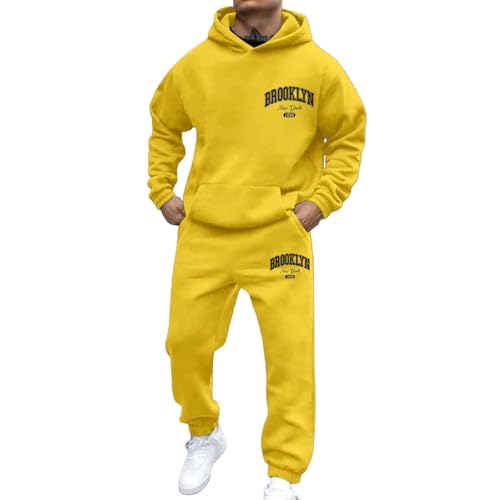 Sweat à Capuche et Jogging Homme Imprimé Lettres Tendance Automne Hiver