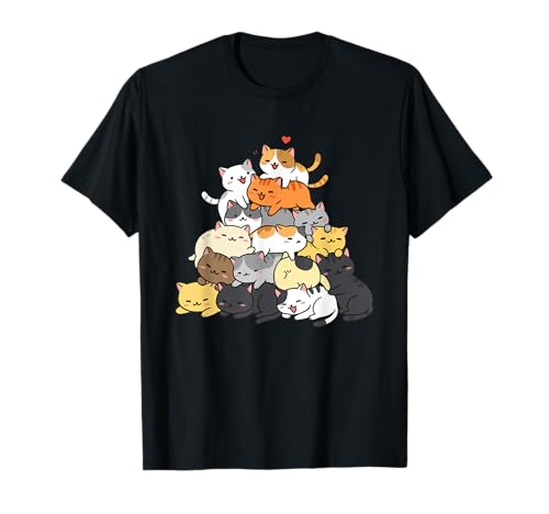 Gatos, Mountain, Pile Kitty Mountain, anime, kawaii, amante de los gatos Camiseta